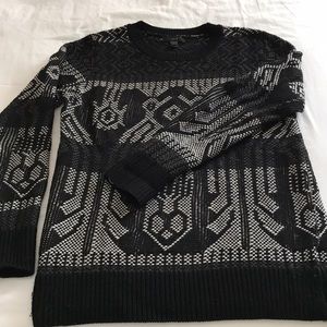 Black and white patterned JCrew sweater